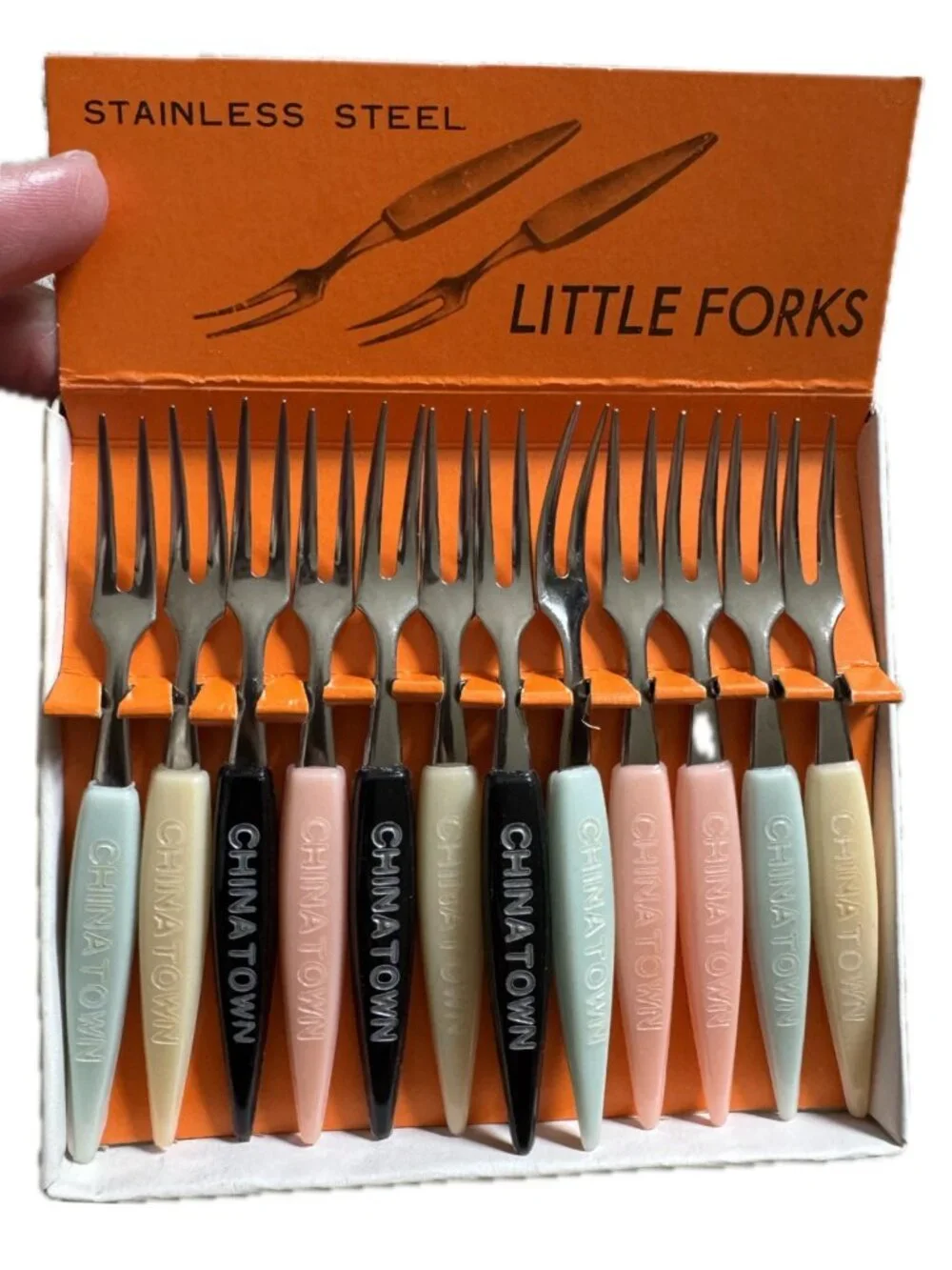 Vintage Set of Little Fork Chinatown Souvenirs Party Hors D'oeuvres Mid Century